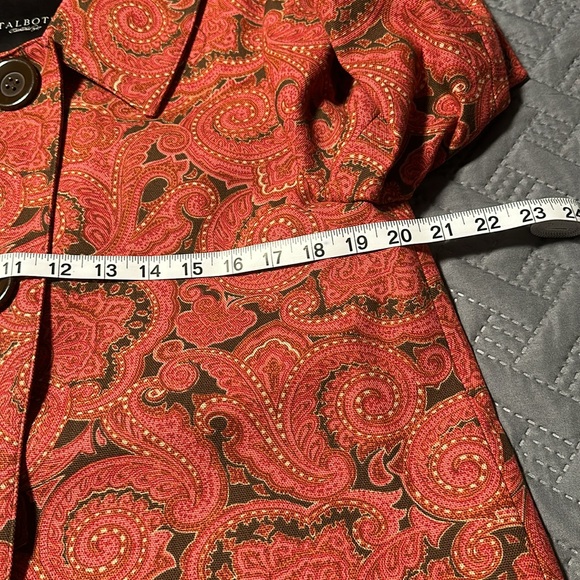 Talbots Paisley Print Stretch A-Line Coat, EUC (Looks New), Size Small - Picture 8 of 11